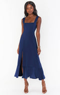 Ladies String Tie Daily Long Dress GQOQ001 - SWEETKAMA