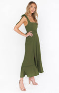 Ladies String Tie Daily Long Dress GQOQ001 - SWEETKAMA