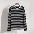 Ladies Stripe Long Sleeves Crew Neck Tee TX0016 - SWEETKAMA