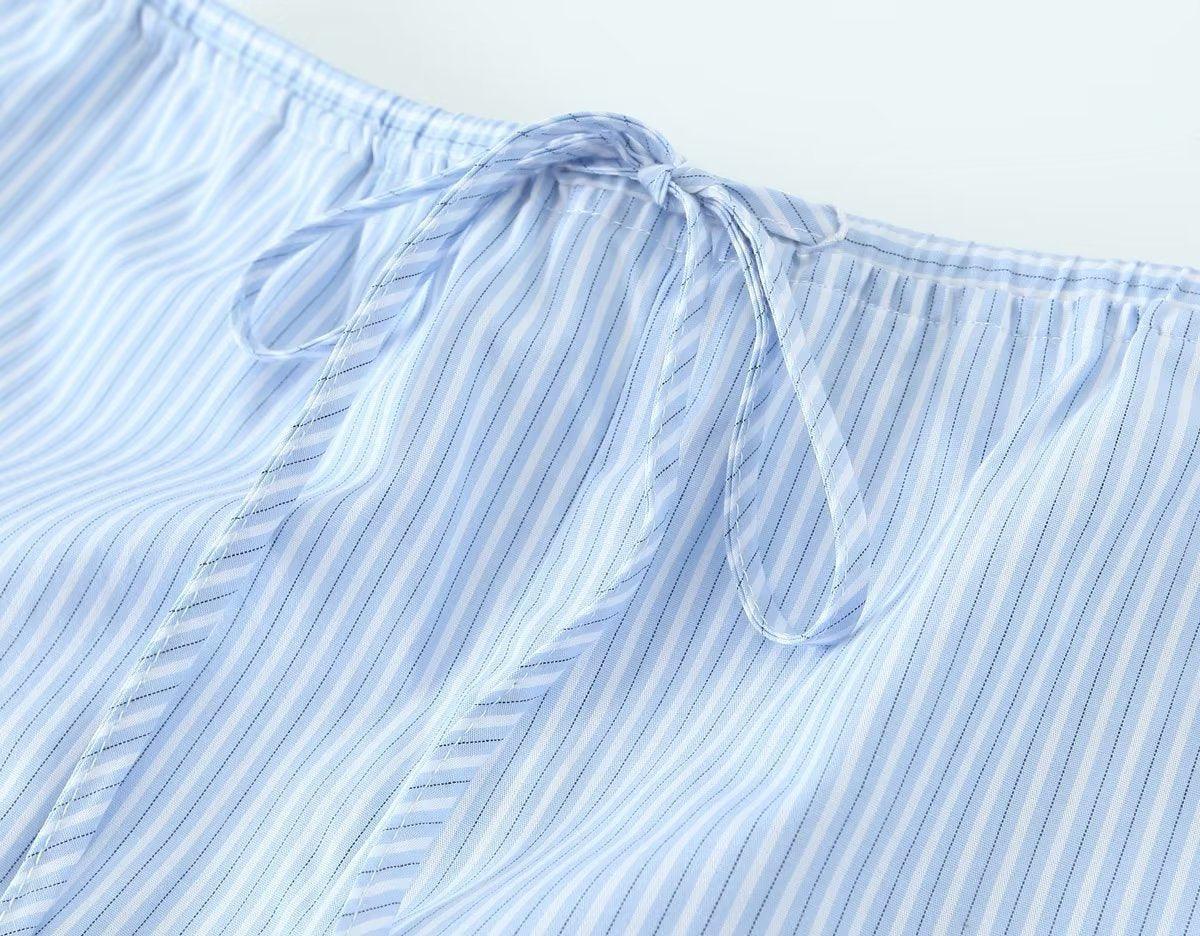 Ladies Striped Casual Straight Leg Pants N-N2119 - SWEETKAMA