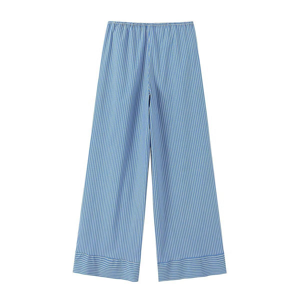 Ladies Striped Casual Straight Leg Pants N-N2119 - SWEETKAMA