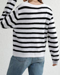 Ladies Striped Pattern Botton Knit Cardigan E2268 - SWEETKAMA