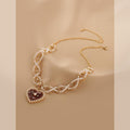 Ladies Sweet Heart Pendent White Beads Necklace SKAJ008 - SWEETKAMA