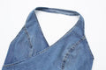 Ladies Tie Back Denim Halter Top H-8956 - SWEETKAMA