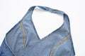 Ladies Tie Back Denim Halter Top H-8956 - SWEETKAMA