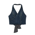 Ladies Tie Back Denim Halter Top H-8956 - SWEETKAMA