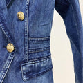 Ladies Trendy Golden Botton Denim Blazer 20016 - SWEETKAMA