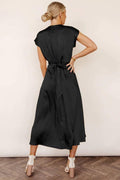 Ladies Waist Tie Short Sleeves Daily Party Dress GQQU - SWEETKAMA