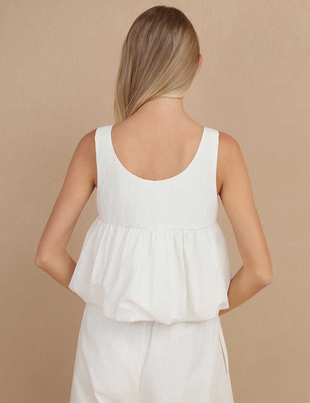 Ladies White Bow Front Crop Top SKT434 - SWEETKAMA