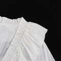 Ladies White Deep V-neck Ruffle Mini Dress SKX3689 - SWEETKAMA