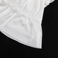 Ladies White Deep V-neck Ruffle Mini Dress SKX3689 - SWEETKAMA