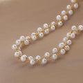 Ladies White Pearl Golden Balls Necklace SKAJ034 - SWEETKAMA