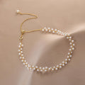 Ladies White Pearl Golden Balls Necklace SKAJ034 - SWEETKAMA