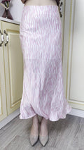 Ladies Zebra Print Satin Ziper Long Skirt BSQ3455 - SWEETKAMA