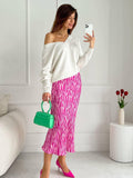 Ladies Zebra Print Satin Ziper Long Skirt BSQ3455 - SWEETKAMA