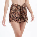 Leopard Print Tie Beach Shorts FKSW2301K - SWEETKAMA