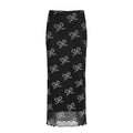 Misssy Bow Print Mesh Midi Skirt 09312 - SWEETKAMA