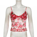 Missy Cherry Print Smudge Mesh Cami 15496 - SWEETKAMA