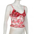 Missy Cherry Print Smudge Mesh Cami 15496 - SWEETKAMA