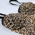 Missy Leopard Print Mesh Bow Lace Splicing Cami 11093 - SWEETKAMA