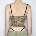 Missy Leopard Print Mesh Bow Lace Splicing Cami 11093 - SWEETKAMA