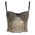 Missy Leopard Print Mesh Bow Lace Splicing Cami 11093 - SWEETKAMA