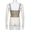 Missy Leopard Print Mesh Bow Lace Splicing Cami 11093 - SWEETKAMA