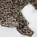 Missy Leopard Print Thin Scarf Flounce Halter Top 12489 - SWEETKAMA