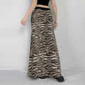 Missy Tiger Stripe Tube Shape Midi Skirt 12884 - SWEETKAMA