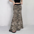 Missy Tiger Stripe Tube Shape Midi Skirt 12884 - SWEETKAMA