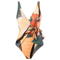 Multicolor Floral Print One Piece Swimweai with Cover Y115 - SWEETKAMA