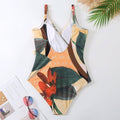 Multicolor Floral Print One Piece Swimweai with Cover Y115 - SWEETKAMA