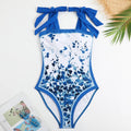 NEW Tie Shoulder One Piece Swimsuit with Sarong Wrap Up Y118 - SWEETKAMA