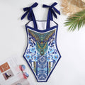 NEW Tie Shoulder One Piece Swimsuit with Sarong Wrap Up Y118 - SWEETKAMA