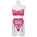 Pearl Sexy Lingerie Set with Garter Belt 2623 - SWEETKAMA