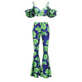 Ruffle Shoulder 2PCS Bikini Set with Skirt/Pants Cover Y233 - SWEETKAMA