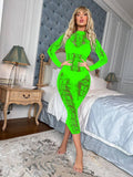 See Through Hollow Out Lingerie Dress Bodystocking W573 - SWEETKAMA