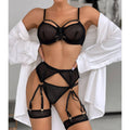 See Through Lingerie Set with Garter Belt 2658 - SWEETKAMA