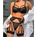 See Through Lingerie Set with Garter Belt 2658 - SWEETKAMA