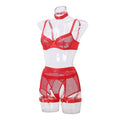 See Through Lingerie Set with Garter Belt CQX0834 - SWEETKAMA