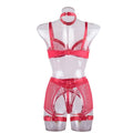 See Through Lingerie Set with Garter Belt CQX0834 - SWEETKAMA