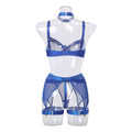 See Through Lingerie Set with Garter Belt CQX0834 - SWEETKAMA