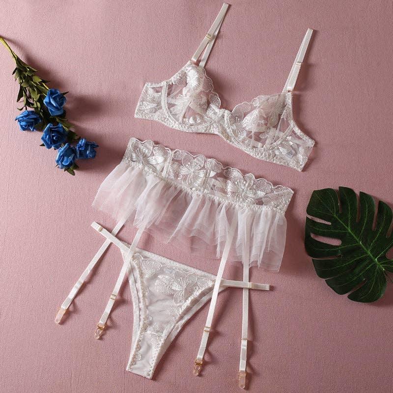 Sexy Charm Lace Lingerie Set R1130A - SWEETKAMA