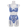 Sexy Embroidery Lingerie Set with Garter Belt CQX0500 - SWEETKAMA