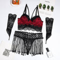 Sexy Lace 4PCS Lingerie Set W221002 - SWEETKAMA