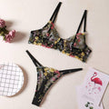 Sexy Ladies Floral Embroidery Lingerie Set R0031A - SWEETKAMA