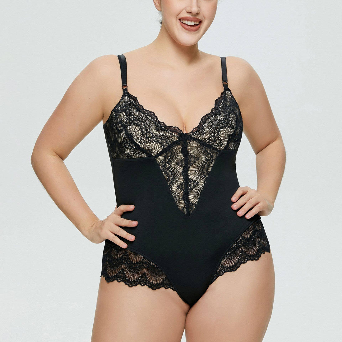 Sexy Solid Color Teddy Lace Lingerie Bodysuit 32524 - SWEETKAMA