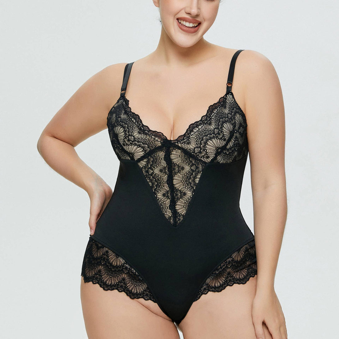 Sexy Solid Color Teddy Lace Lingerie Bodysuit 32524 - SWEETKAMA