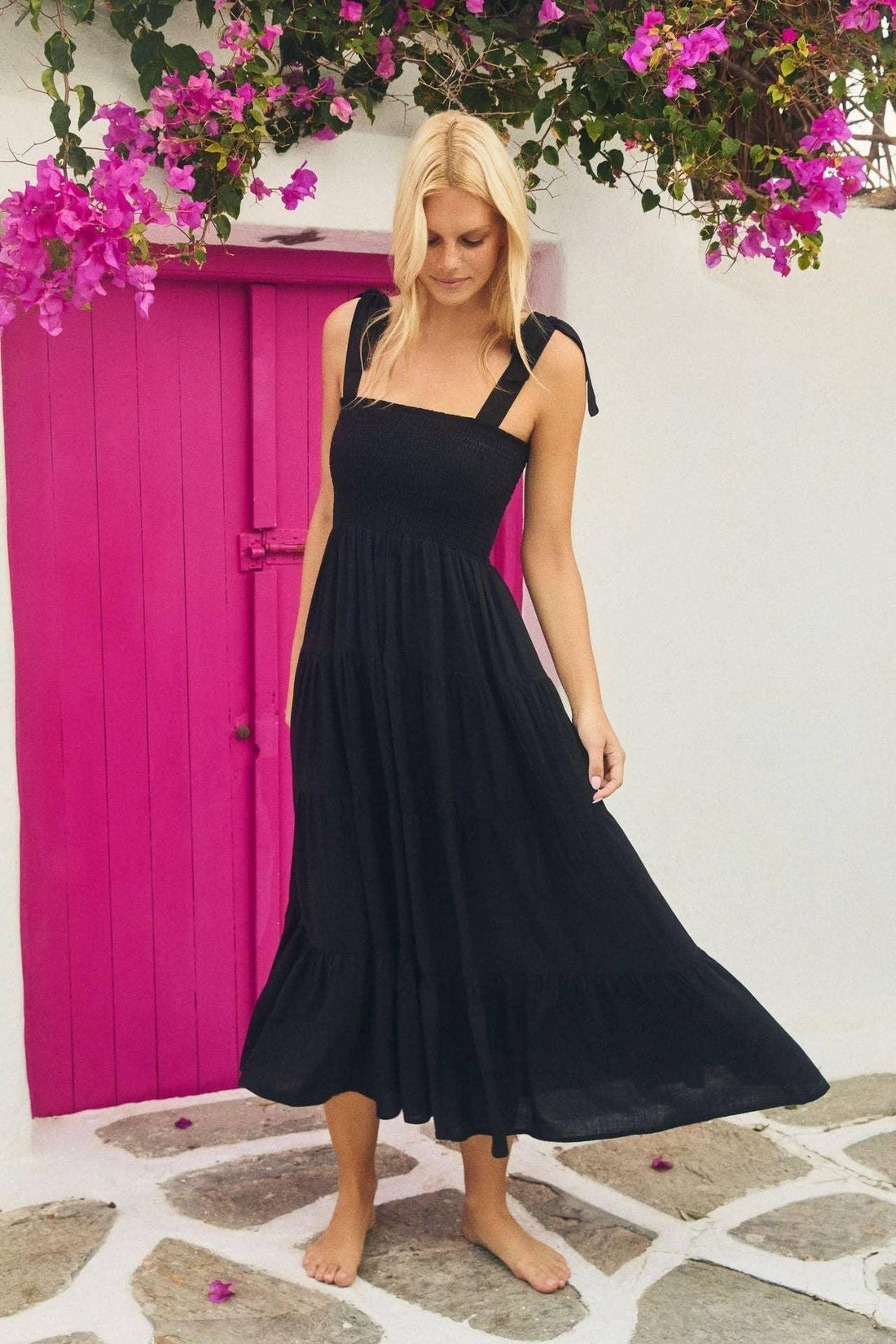 Sleeveless Tie Shoulder Daily Long Dresses 23203 - SWEETKAMA