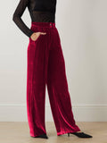 Solid Color Casual Style Wide Leg Velvet Pants GKBE001 - SWEETKAMA